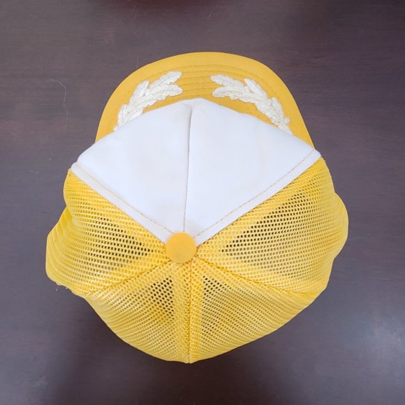 Vintage  Trucker Hat Key lake, Mesh Snapback Baseball Cap Retro Yellow Laurel - Picture 5 of 6